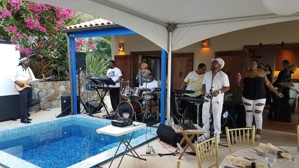 Reggae Dynasty providing musical entertainment at a St. Thomas villa