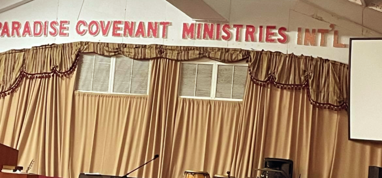 Instrument setup at Paradise Covenant Ministries
